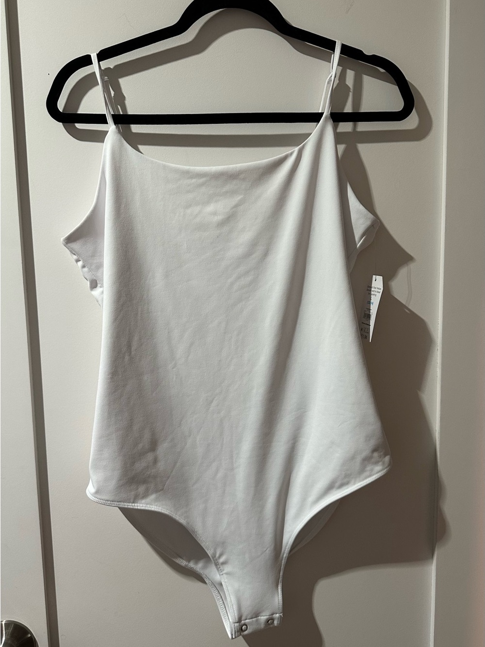 White Sleeveless Bodysuit with Spaghetti Straps